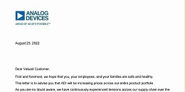 ADI发涨价通知
